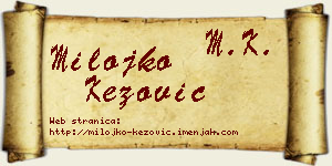 Milojko Kezović vizit kartica